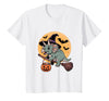 Triceratops Lover Dino Halloween Party Wear Triceratops Witch Hat Pumpkin Halloween Costume Men Women T-Shirt - White