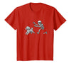 Funny Halloween Dog Lovers Gift Tees Skeleton Dogs Funny Skeleton Chasing Goldendoodle Dog Halloween Dogs Lover T-Shirt - Red