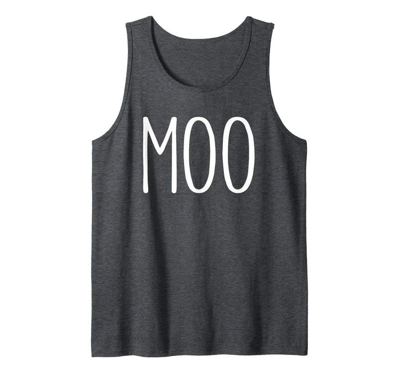 Moo Im A Cow Costume Shirts Moo Shirt Funny Adult Men Women Cow Goes Moo Costume Tank Top - Dark Heather Grey