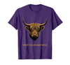 Mademark Keep Calm and Moo Highland Cow Design T-Shirt - Purple