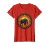 Mademark Elephant Silhouette Giant Sunset Graphic T-Shirt - Women - Red