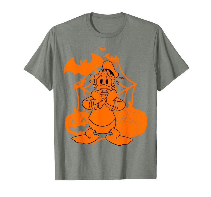Disney Mickey & Friends Halloween Donald Duck Pumpkins T-Shirt - Olive Heather