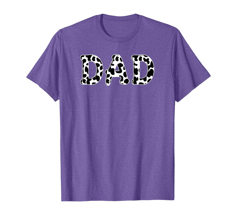 Cow Pattern Print Family Matching Birthday Apparel Cow Dad Birthday Family Matching Girl Boy Farm Birthday T-Shirt - Purple
