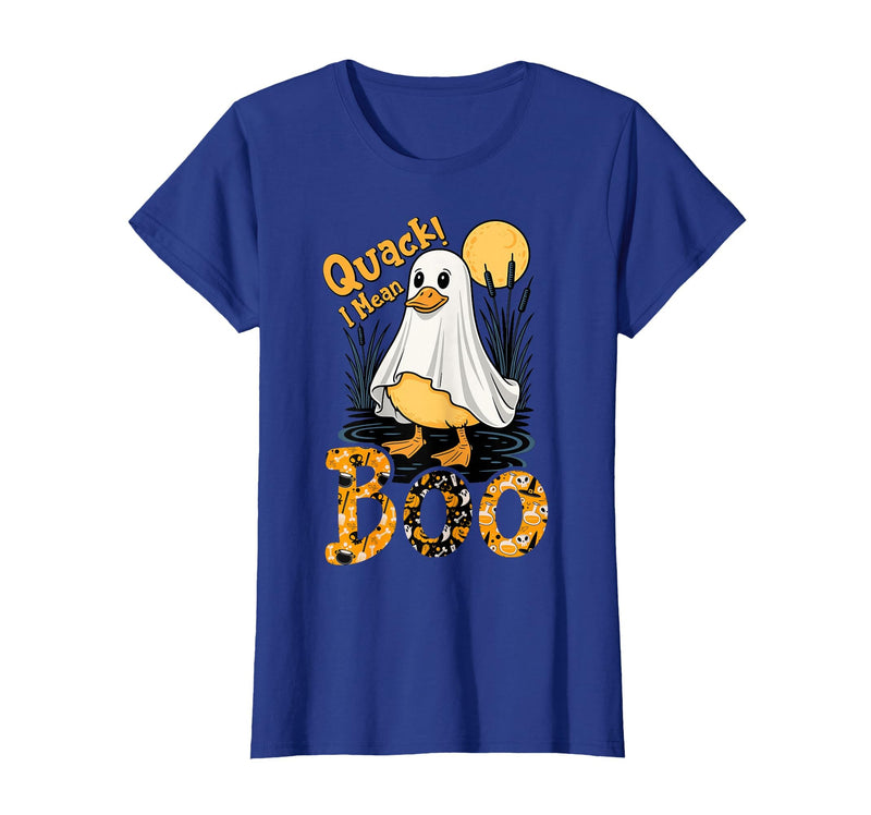 Duck Halloween Gifts Co. Quack I Mean Boo Duck Trick or Treat Spooky Halloween Party T-Shirt - Royal Blue