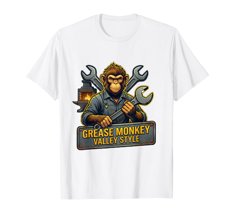 Mademark Grease Monkey Valley Style Automotive Design T-Shirt - Men - White
