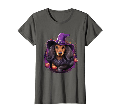 Dachshund Lovers Halloween Costume Cute Witch Funny Dachshund Halloween Costume Dog Lover T-Shirt