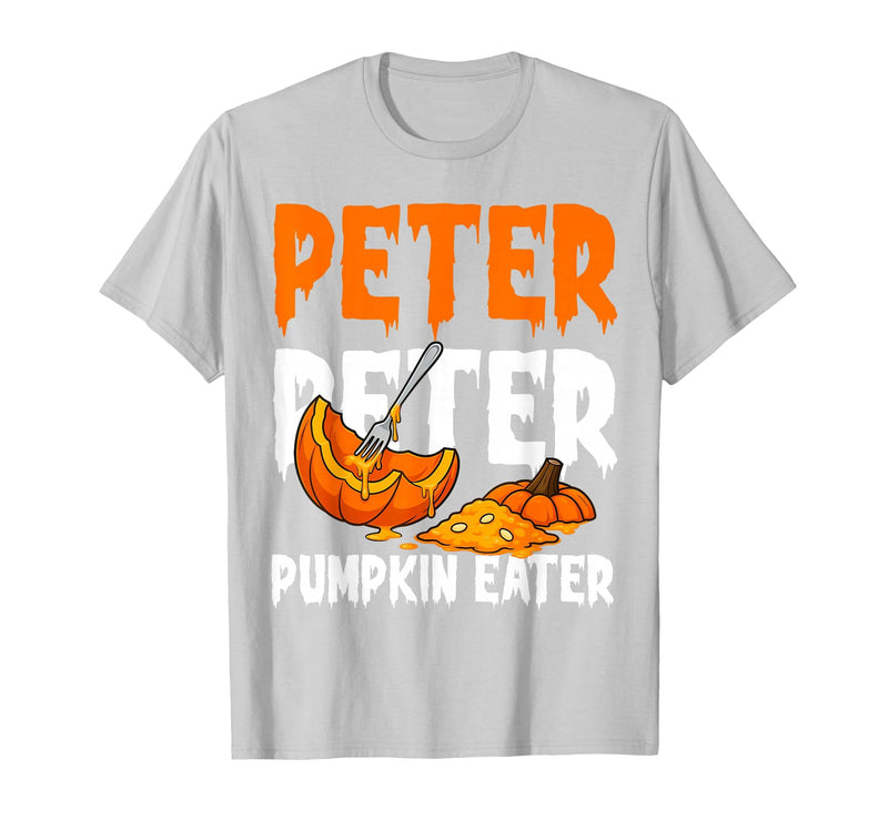 Halloween Matching Couple Shirts Women Men Funny Peter Pumpkin Eater Halloween Costume Men Boyfriend T-Shirt - Silver Grey