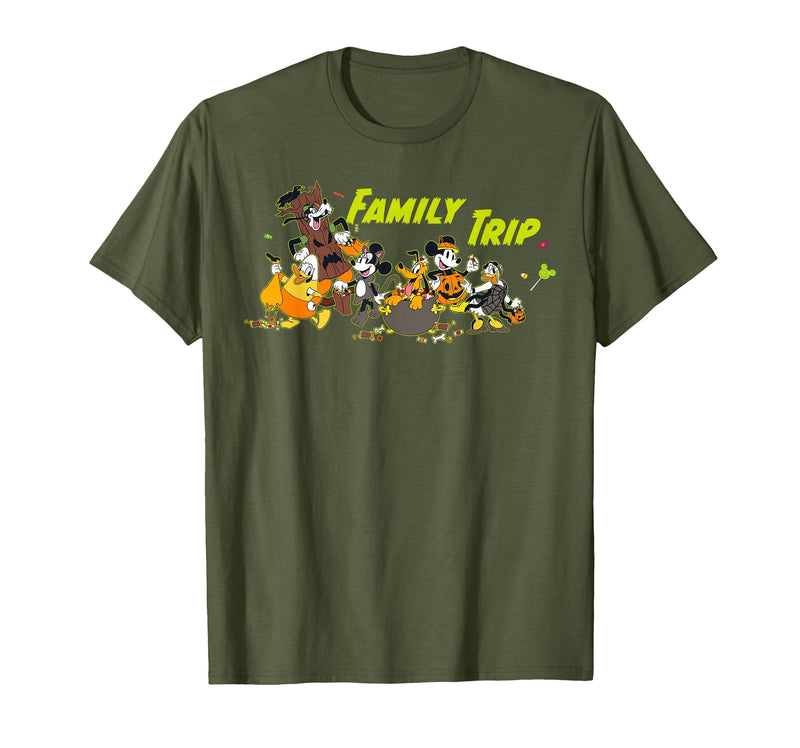 Disney Family Trip Halloween Costume Mickey & Friends T-Shirt - Olive Green