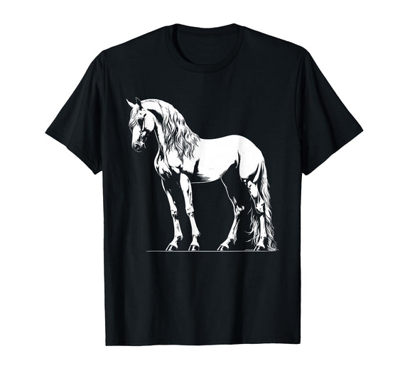 Andalusian Gift for Men, Women, Dad & Mom Horse Dad Mom Lover - Monochromatic Andalusian T-Shirt - Black