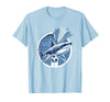 Mademark Soccer Shark Bursting Through Ocean Shin Guards T-Shirt - Baby Blue