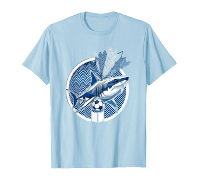 Soccer Shark Bursting Through Ocean Shin Guards T-Shirt