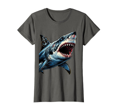 Shark With Anchor Tattoo Art Graphic Design T-Shirt