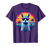 Llama Alpaca Vintage Art Co. Llama Alpaca Retro 80s Style T-Shirt - Black