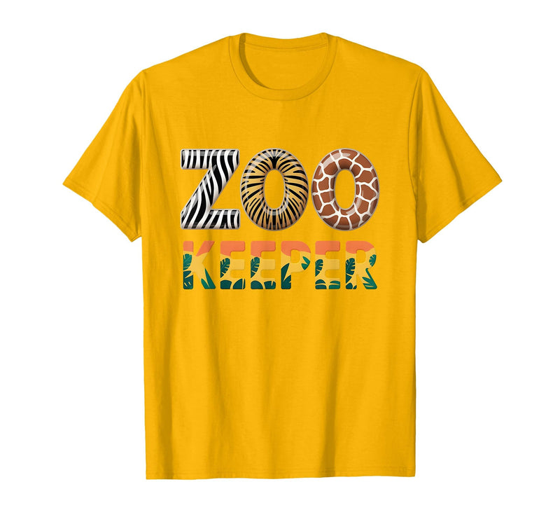 Zoo Keeper Costume Adult Party Safari Zookeeper Zoo Keeper Costume Adult Halloween Party Safari Zookeeper T-Shirt - Golden