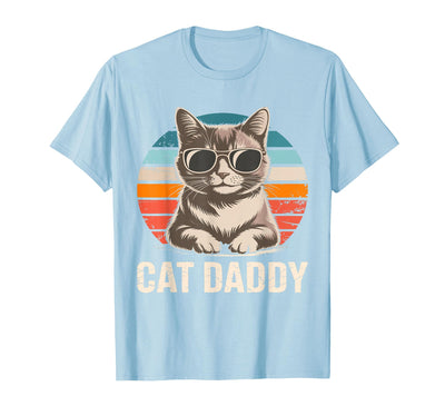 Cat Daddy Tops Cat Daddy Shirt Men Cat Lover Dad Fathers Day T-Shirt
