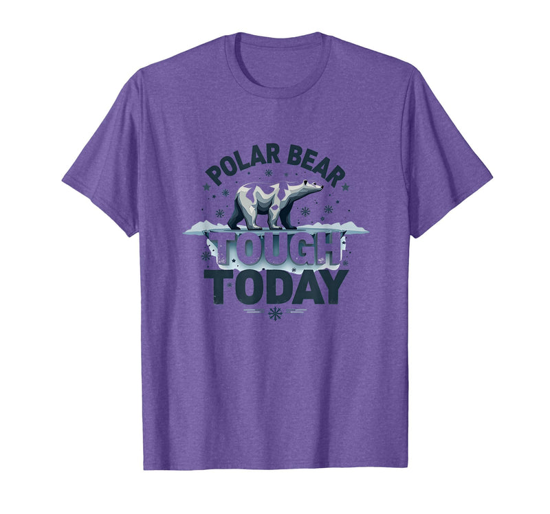 Mademark Polar Bear Tough Today Cool Arctic Design T-Shirt - Purple Heather