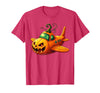 Funny Halloween Airplane Costume for Kid Boy Funny Airplane Pumpkin Pilot Lovers Halloween Mens Boys Kids T-Shirt - Red