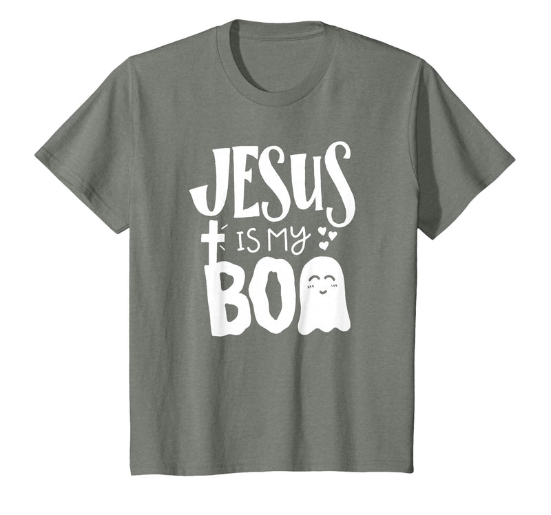Jesus is My Boo - Funny Christian Halloween Quote Humor T-Shirt - Olive Heather