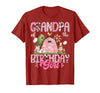 Famer Pink Cow Birthday Matching Tees Grandpa of The Birthday Girl 1St Birthday Pink Cow Farm T-Shirt - Cranberry Red