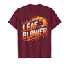 Funny Leaf Blower Fall Costume Couple Halloween Tee T-Shirt - Burgundy