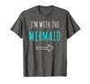Mermaid Shirt Funny Easy Halloween Shirt Funny Mermaid Halloween Parents or Couples Costume T-Shirt - Asphalt Grey