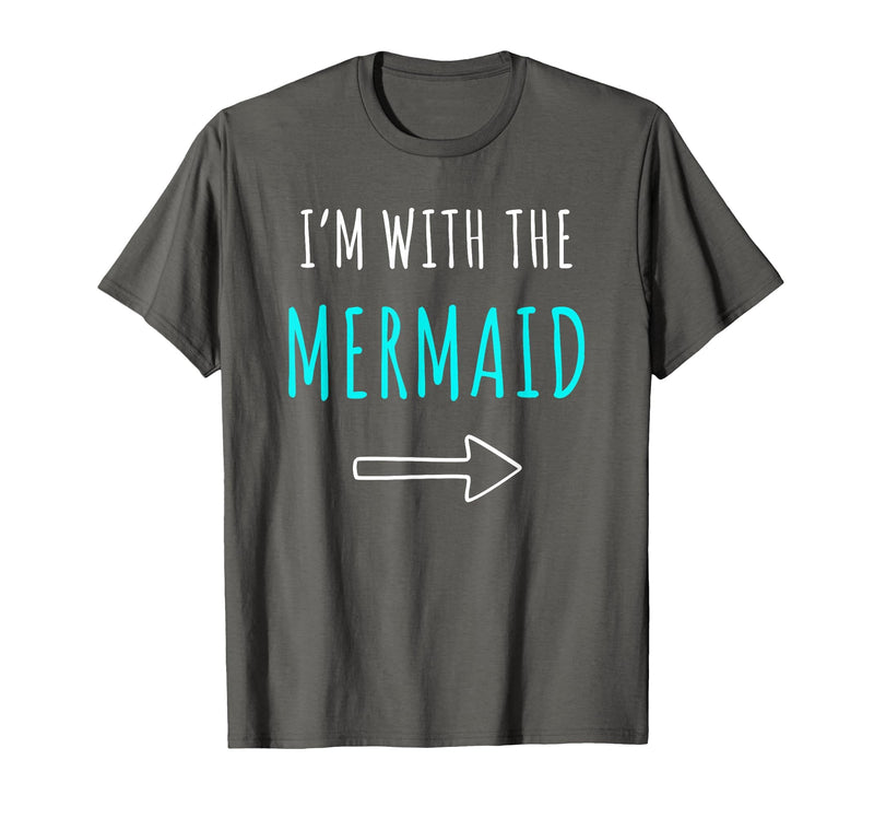 Mermaid Shirt Funny Easy Halloween Shirt Funny Mermaid Halloween Parents or Couples Costume T-Shirt - Asphalt Grey