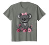 We Love Koalas - Kids Apparel Co. Koala Kawaii Koala Bear Pink Bow Flowers Girls Kids T-Shirt - Olive Heather