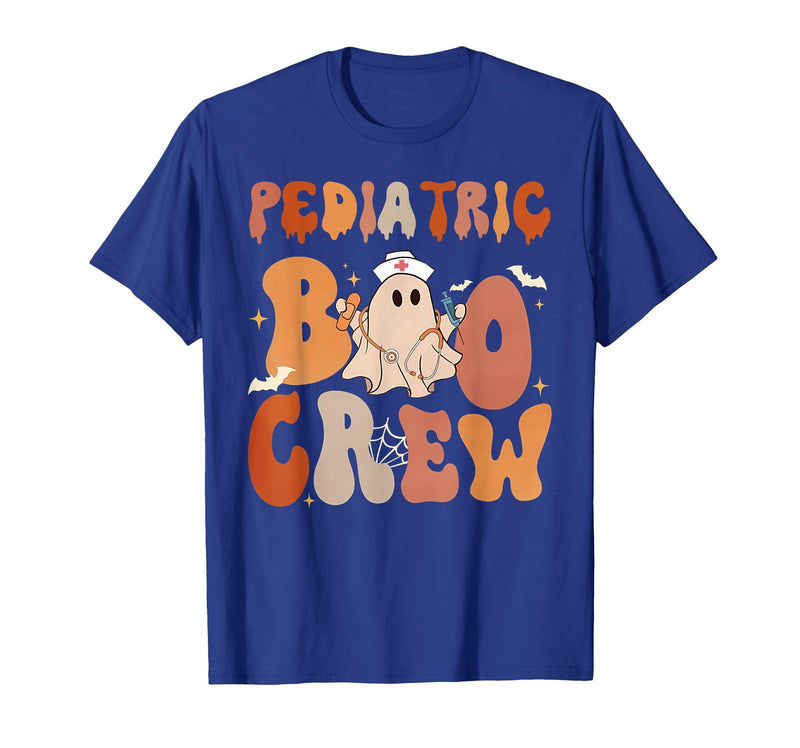 Funny Pediatric shirts for work Pediatric Nurse Shirt Halloween Pediatric Boo Crew T-Shirt - Royal Blue