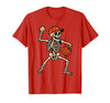 Funny Skeleton Baseball Tee Skeleton Baseball Halloween Costume Pitcher Sport Player T-Shirt - Red
