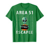 Funny Alien Halloween Costume Mugshot Alien Area 51 Escapee Funny Alien Mug Shot UFO T-Shirt - Kelly Green