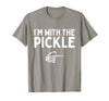 Funny Halloween Costume Holiday Party Gift I'm with The Pickle Funny Halloween Costume Matching Couples T-Shirt - Slate Grey