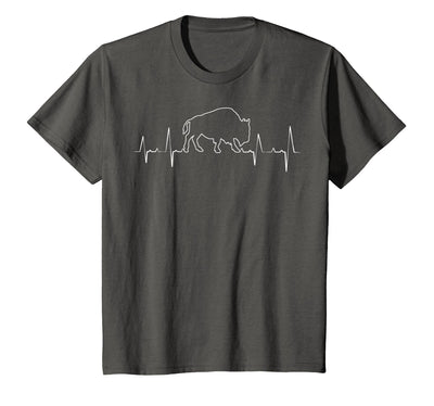 Cow Retro Buffalo Bison Heartbeat Bisons T-Shirt