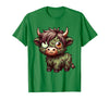 Cute Highland Cow Zombie Halloween Designs Highland Cow Zombie Halloween Farm Animal Women Girls T-Shirt - Kelly Green