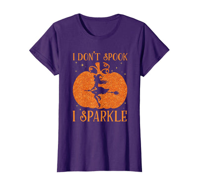 PDUS32 I Don't Spook I Sparkle Funny Halloween I Don't Spook I Sparkle Funny Halloween Girl Witch Pumpkin T-Shirt