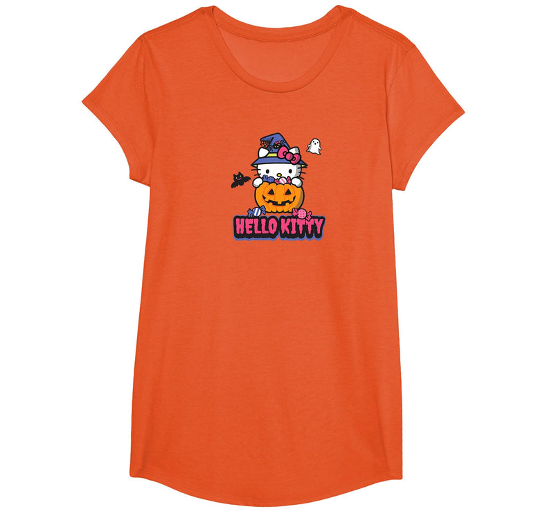 SANRIO Hello Kitty Halloween Spooky Pumpkin T-Shirt - Orange