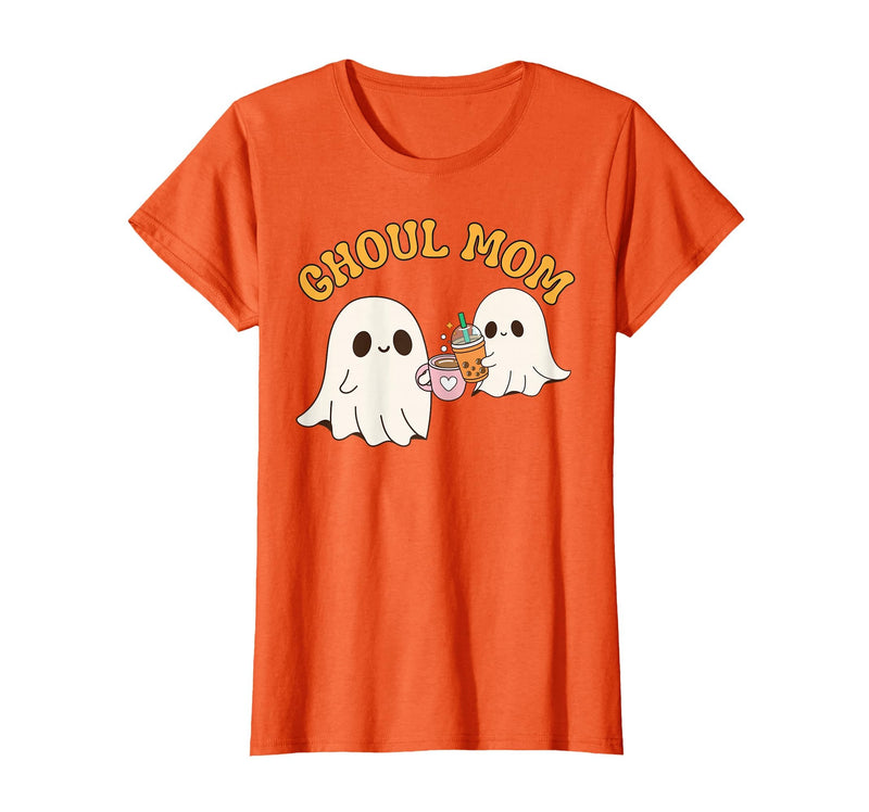 Ghoul Mom Cute Halloween Mother Ghost Mommy Trick Treating T-Shirt - Orange