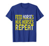 Mademark Feed Horses Hug Horses Repeat Riding Design T-Shirt - Men - Royal Blue