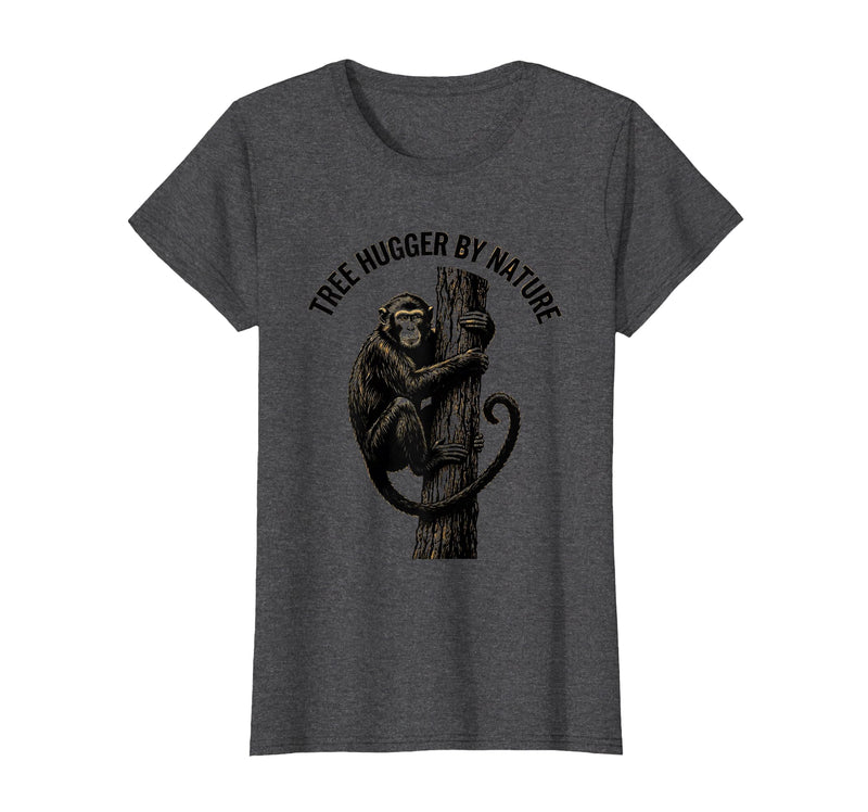 Mademark Tree Hugger By Nature Monkey Design T-Shirt - Women - Dark Heather Grey