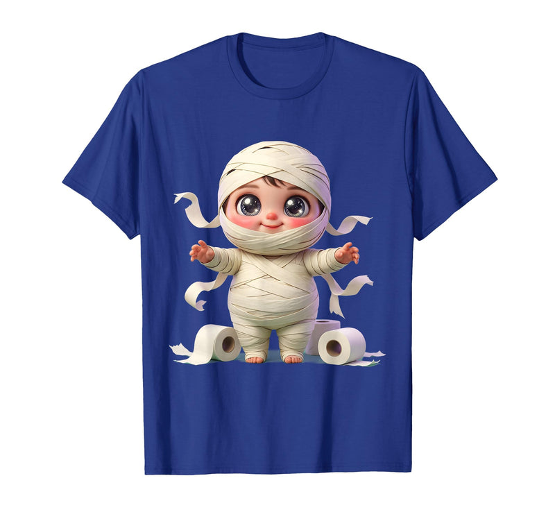 Mademark Kids Halloween Mummy Wrapped in Toilet Paper T-Shirt - Royal Blue