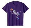 Halloween Shirts Women Men Kids Football Skeleton Halloween Player Catcher Mens Boys Kids T-Shirt - Purple