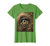 Mademark Elephant Eye Landscape Reflection Wildlife Art T-Shirt - Women - Grass Green
