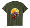 American Football Skeleton Halloween Shirt Football Fan T-Shirt - Olive Green