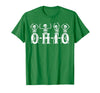 Funny O-H-I-O State Skeleton Halloween Funny O-H-I-O State Skeleton Ohio Halloween Vintage Vibe Fun T-Shirt - Kelly Green