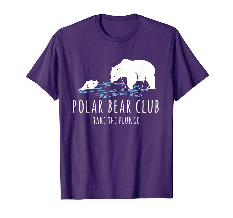 Global Warming Awareness Arctic Winter Ice Polar Bear Club Take The Plunge Ice Bear T-Shirt - Purple