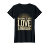 Mademark Banana Is My Love Language Monkey Design T-Shirt - Women - Black