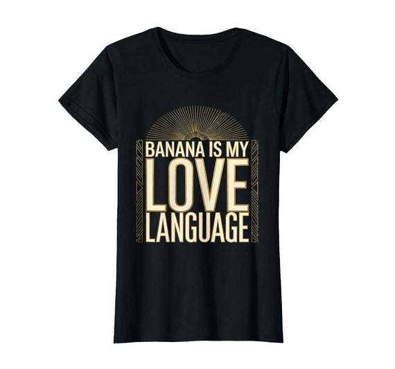Mademark Banana Is My Love Language Monkey Design T-Shirt - Women - Black