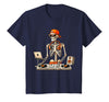 Funny Skeleton DJ Halloween Men Outfit Skeleton DJ Halloween Costume Turntable Music Funny Men Boys T-Shirt - Navy Blue