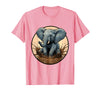 Mademark Baby Elephant Splashing in Muddy Puddle T-Shirt - Men - Pink