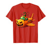 Funny Halloween Airplane Costume for Kid Boy Funny Airplane Pumpkin Pilot Lovers Halloween Mens Boys Kids T-Shirt - Red