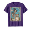 The Bulldog Mom Tarot Card Halloween Women Men Kid Retro Funny The Bulldog Mom Tarot Card Skeleton Halloween T-Shirt - Purple